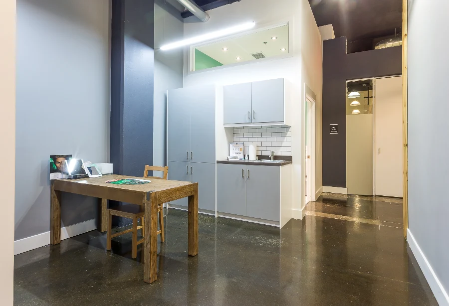 The work area and passage to the clinical rooms at See & Be Seen — Liberty Village